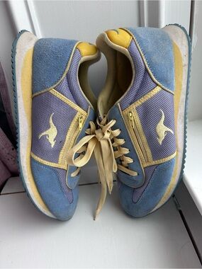 VTG Kangaroos Light Blue & Pale Yellow Casual Sneakers with Pocket Size 10